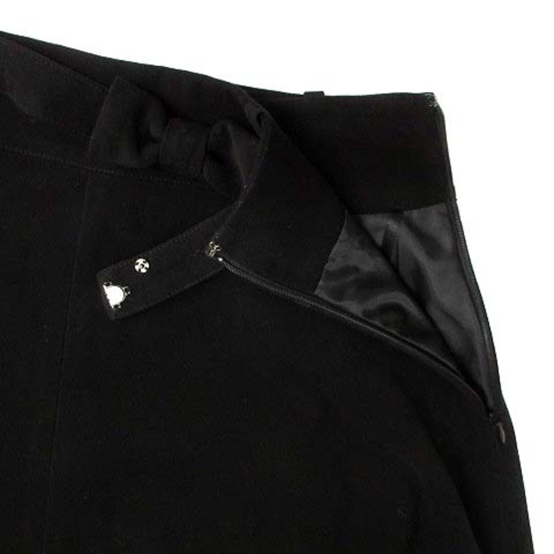 GALLERY VISCONTI(ギャラリービスコンティ)のギャラリービスコンティ リボン付き フレア スカート 膝丈 ブラック 黒 2 レディースのスカート(ひざ丈スカート)の商品写真