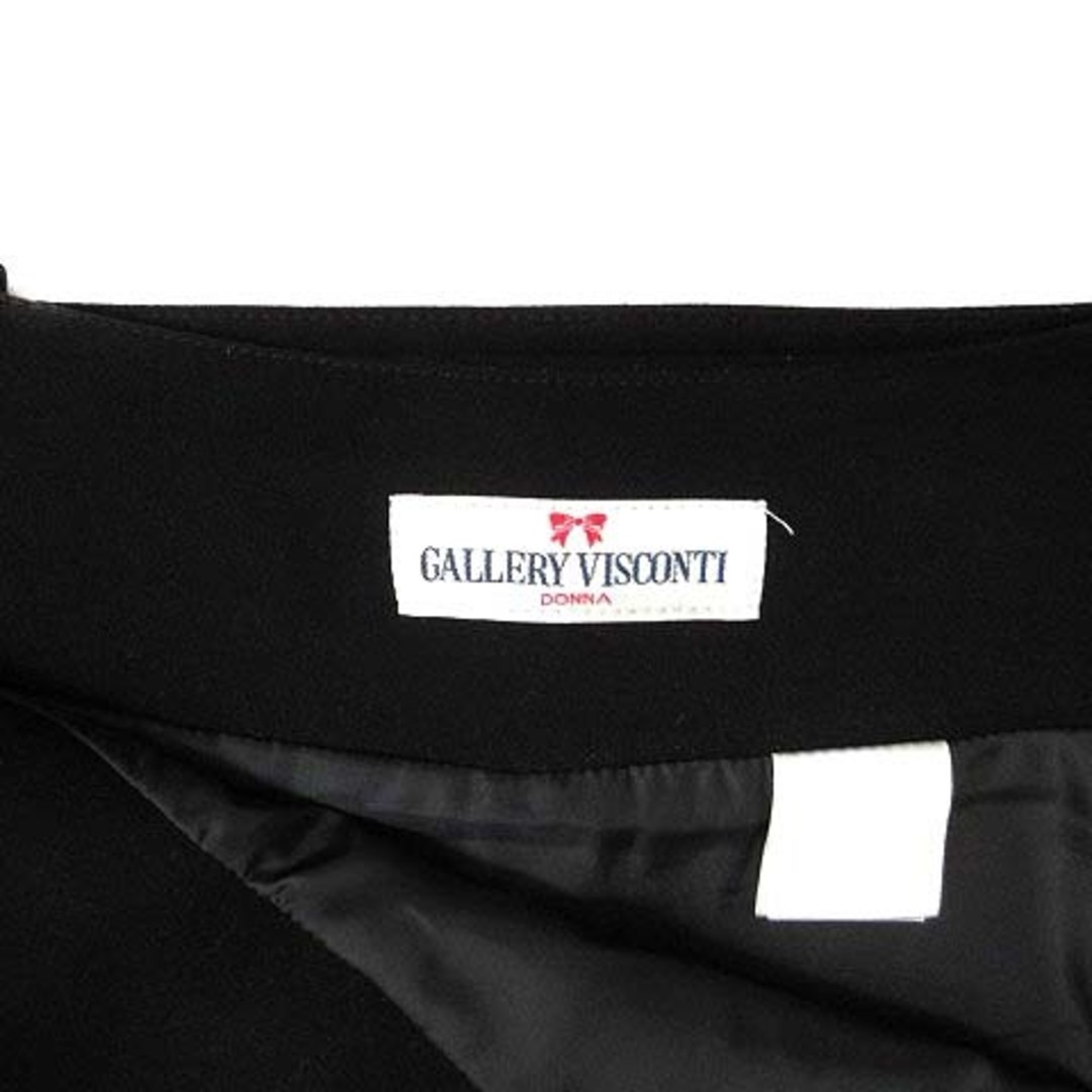 GALLERY VISCONTI(ギャラリービスコンティ)のギャラリービスコンティ リボン付き フレア スカート 膝丈 ブラック 黒 2 レディースのスカート(ひざ丈スカート)の商品写真