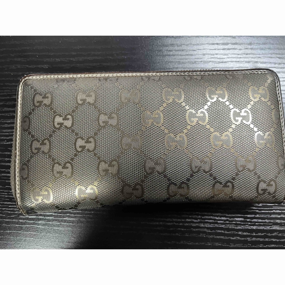 ファッション グッチ シルバー ラウンドファスナー GG インプリメ 長財布 小物
