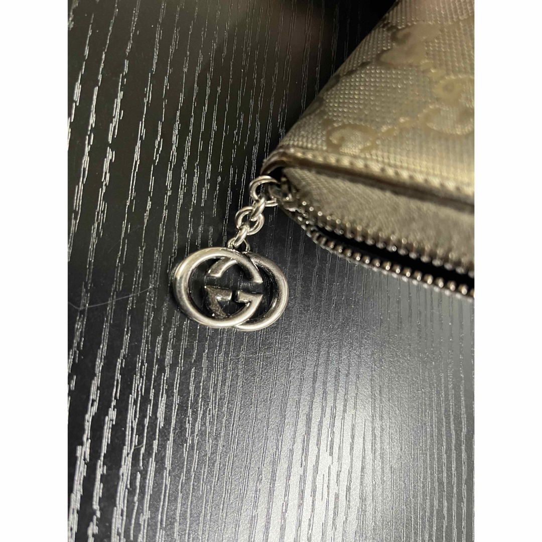 Gucci(グッチ)のグッチ　長財布　インプリメ　GG ラウンドファスナー　シルバー　ブラウン系 メンズのファッション小物(長財布)の商品写真