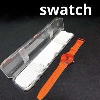 スウォッチ(swatch)のswatch  スウォッチ　腕時計　電池式　動作確認済　ラバーベルト　オレンジ(腕時計(アナログ))