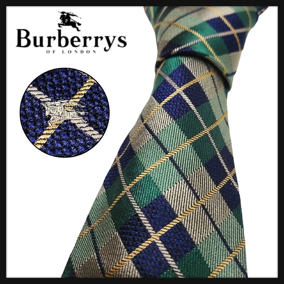 BURBERRY(バーバリー)の【美品】Burberrys アーガイル チェック ホースロゴ ネクタイ メンズのファッション小物(ネクタイ)の商品写真