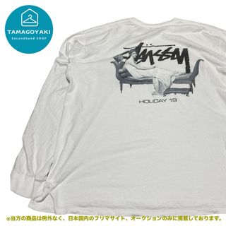 ステューシー(STUSSY)のステューシー　ロンT カットソー　バックプリント　XL ワンポイント　古着(Tシャツ/カットソー(七分/長袖))