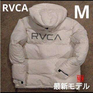 ルーカ(RVCA)のルーカ RVCA 白ダウン ジャケット Mサイズ 2023 フード ホワイト(ダウンジャケット)