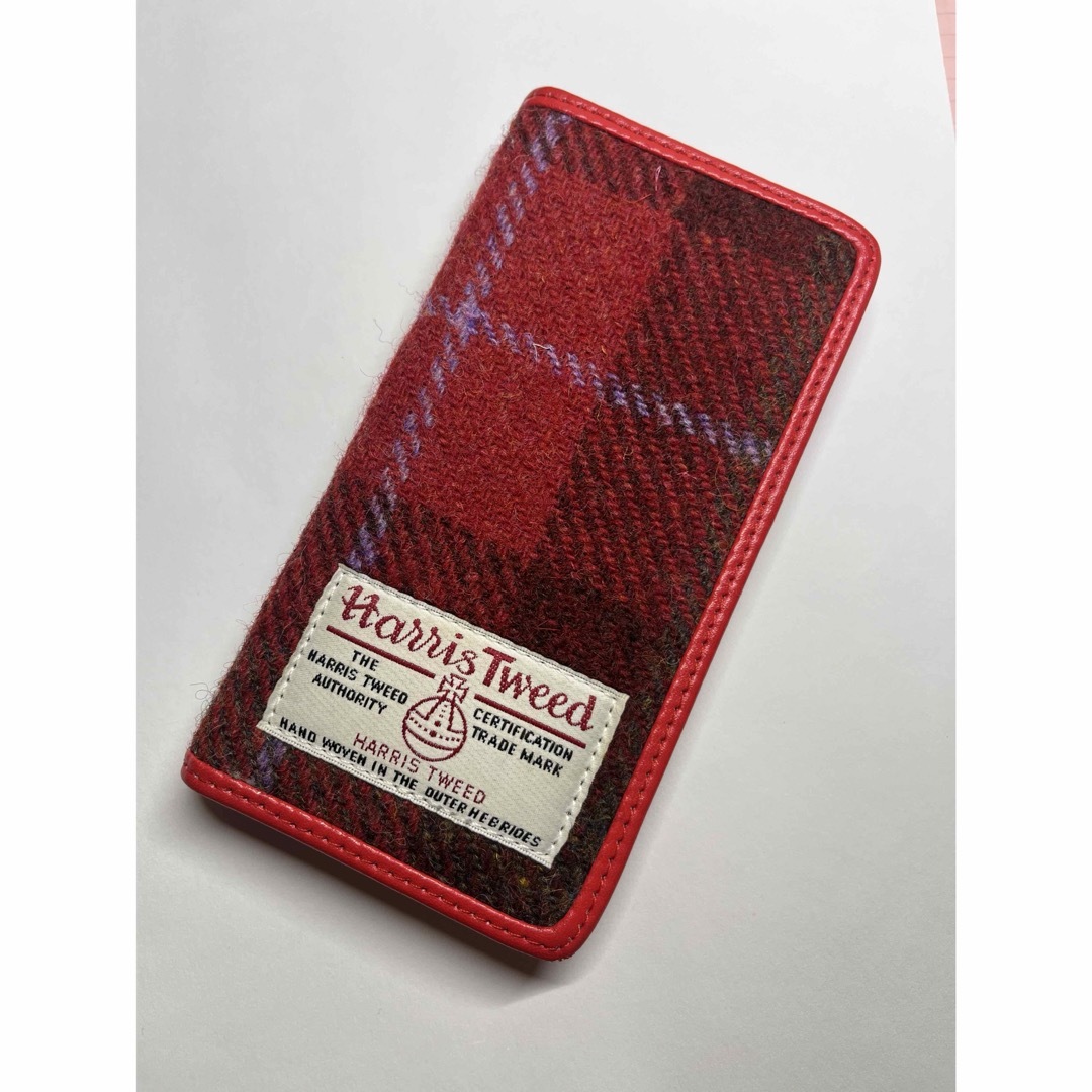 Harris Tweed(ハリスツイード)のiPhone12 ケース　手帳型/赤チェック/ハリスツイード スマホ/家電/カメラのスマホアクセサリー(iPhoneケース)の商品写真