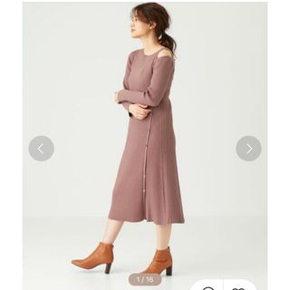 ユナイテッドアローズ(UNITED ARROWS)の【EMMEL REFINES】肩スリット　リブワンピース(ロングワンピース/マキシワンピース)