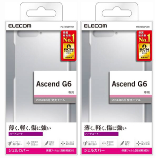 エレコム(ELECOM)のAscend G6用シェルカバー(クリア) PM-HWG6PVCR  2個セット(Androidケース)