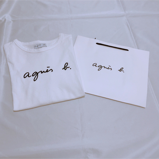 アニエスベー(agnes b.)のアニエスベー Tシャツ ロゴTシャツ S ホワイト(Tシャツ(半袖/袖なし))