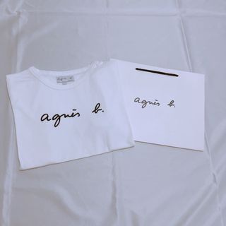 アニエスベー(agnes b.)の【新品未使用品】アニエスベー Tシャツ ロゴTシャツ S ホワイト(Tシャツ(半袖/袖なし))