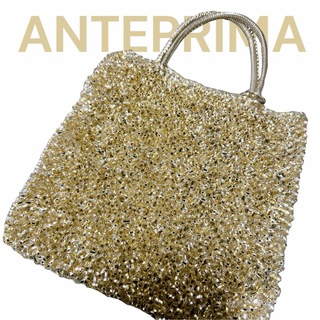 アンテプリマ(ANTEPRIMA)の美品ANTEPRIMA ワイヤーバッグ スクエアトートバッグ ゴールド シルバー(トートバッグ)