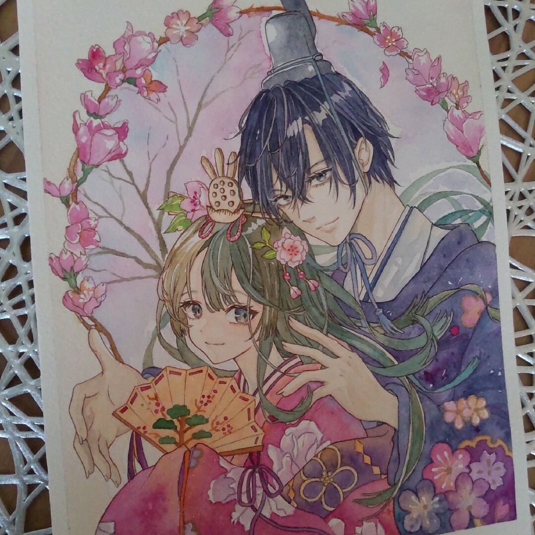 手描きイラスト✢創作水彩原画『夏空』
