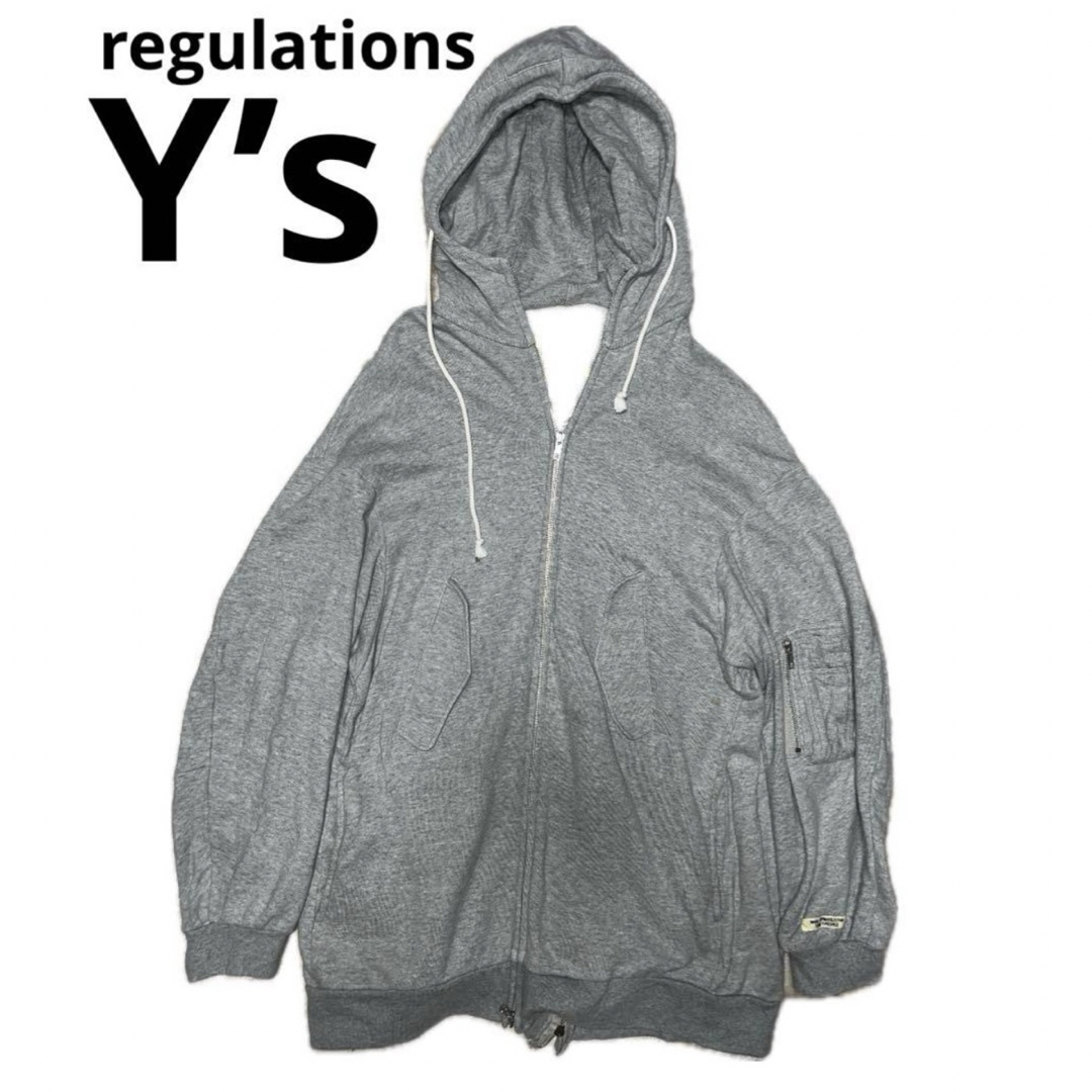 REGULATION Yohji Yamamoto(レギュレーションヨウジヤマモト)の【希少】Y’s レギュレーション ヨウジヤマモト　オーバーサイズパーカー メンズのトップス(パーカー)の商品写真