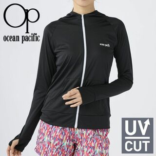 オーシャンパシフィック(OCEAN PACIFIC)の新品 Lサイズ ラッシュガード レディース 長袖 水着 UVカット UVパーカー(水着)