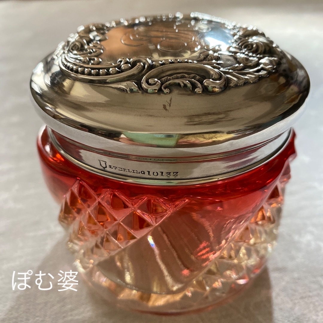 Baccarat(バカラ)の【バカラ／セルポンティーヌ】キャニスター ジャー 容器／純銀蓋付※バカラ刻印有り インテリア/住まい/日用品のキッチン/食器(容器)の商品写真