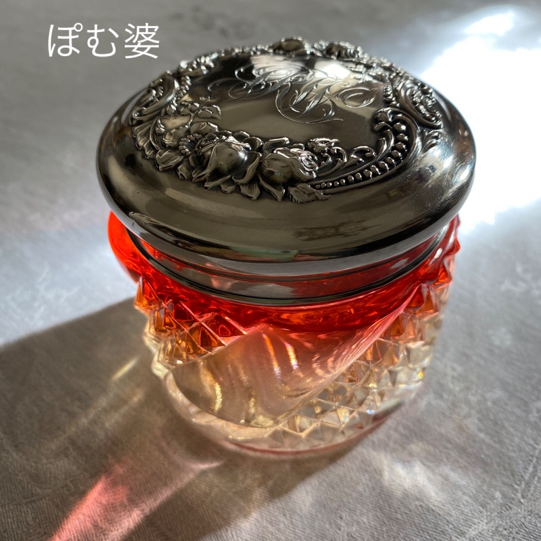 Baccarat(バカラ)の【バカラ／セルポンティーヌ】キャニスター ジャー 容器／純銀蓋付※バカラ刻印有り インテリア/住まい/日用品のキッチン/食器(容器)の商品写真