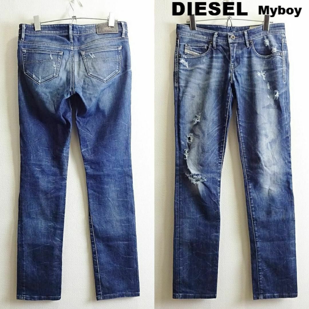 DIESEL(ディーゼル)のディーゼル 　Myboy　W77cm　スリムストレートデニム　ストレッチ　藍青 レディースのパンツ(デニム/ジーンズ)の商品写真