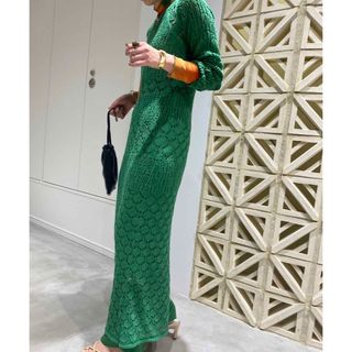 アメリヴィンテージ(Ameri VINTAGE)のAmeri CROCHET RAGLAN LONG DRESS(ロングワンピース/マキシワンピース)