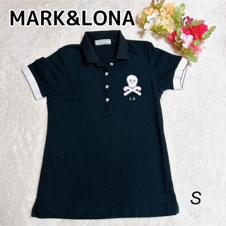 マークアンドロナ(MARK&LONA)のマーク＆ロナ レディース ゴルフ ポロシャツ ブラック ドクロ スカル 半袖(ウエア)