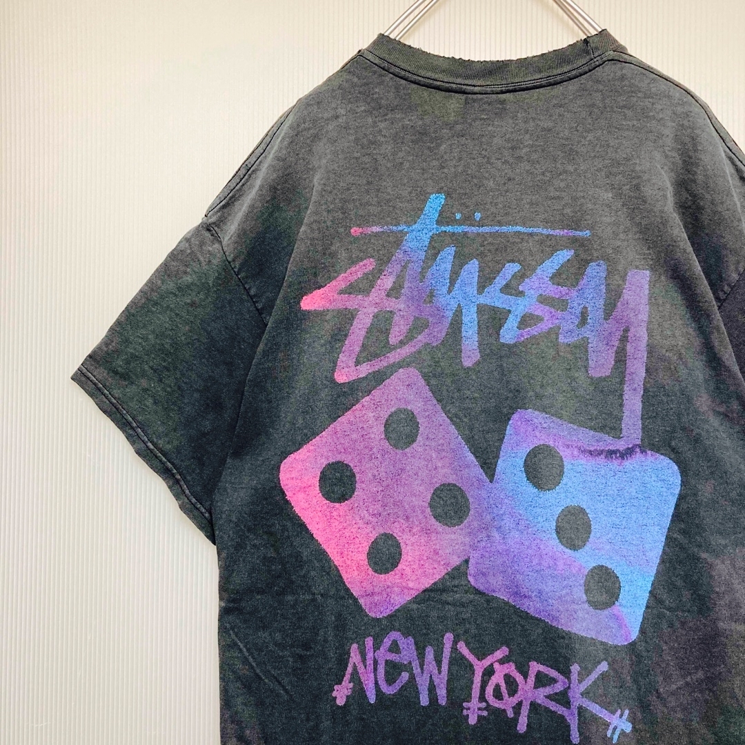 STUSSY(ステューシー)のstussy ステューシー NEWYORK ダイスロゴ TEE ダークグレーXL メンズのトップス(Tシャツ/カットソー(半袖/袖なし))の商品写真