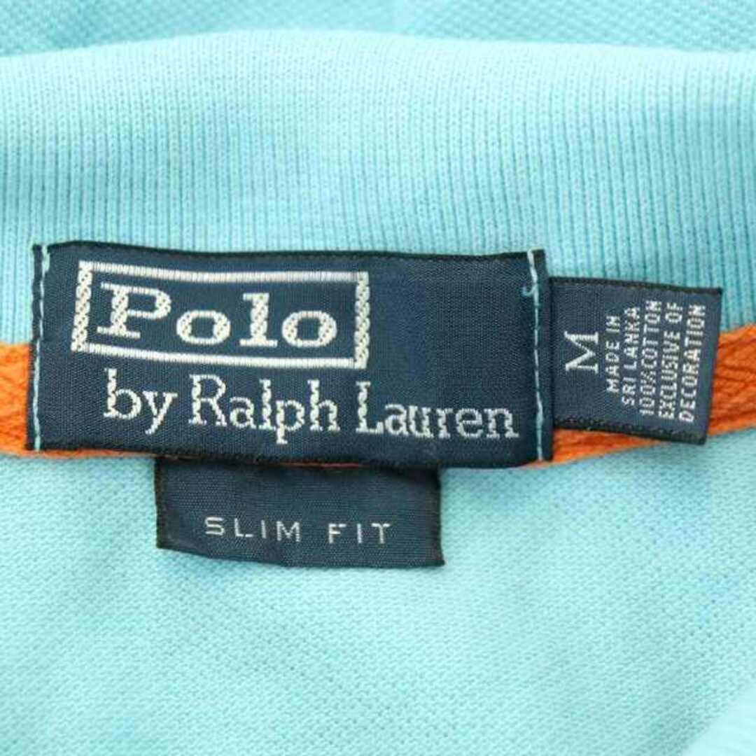 POLO RALPH LAUREN(ポロラルフローレン)のポロ バイ ラルフローレン ロゴ刺繍ポロシャツ 半袖 M 水色 黄色 レディースのレディース その他(その他)の商品写真