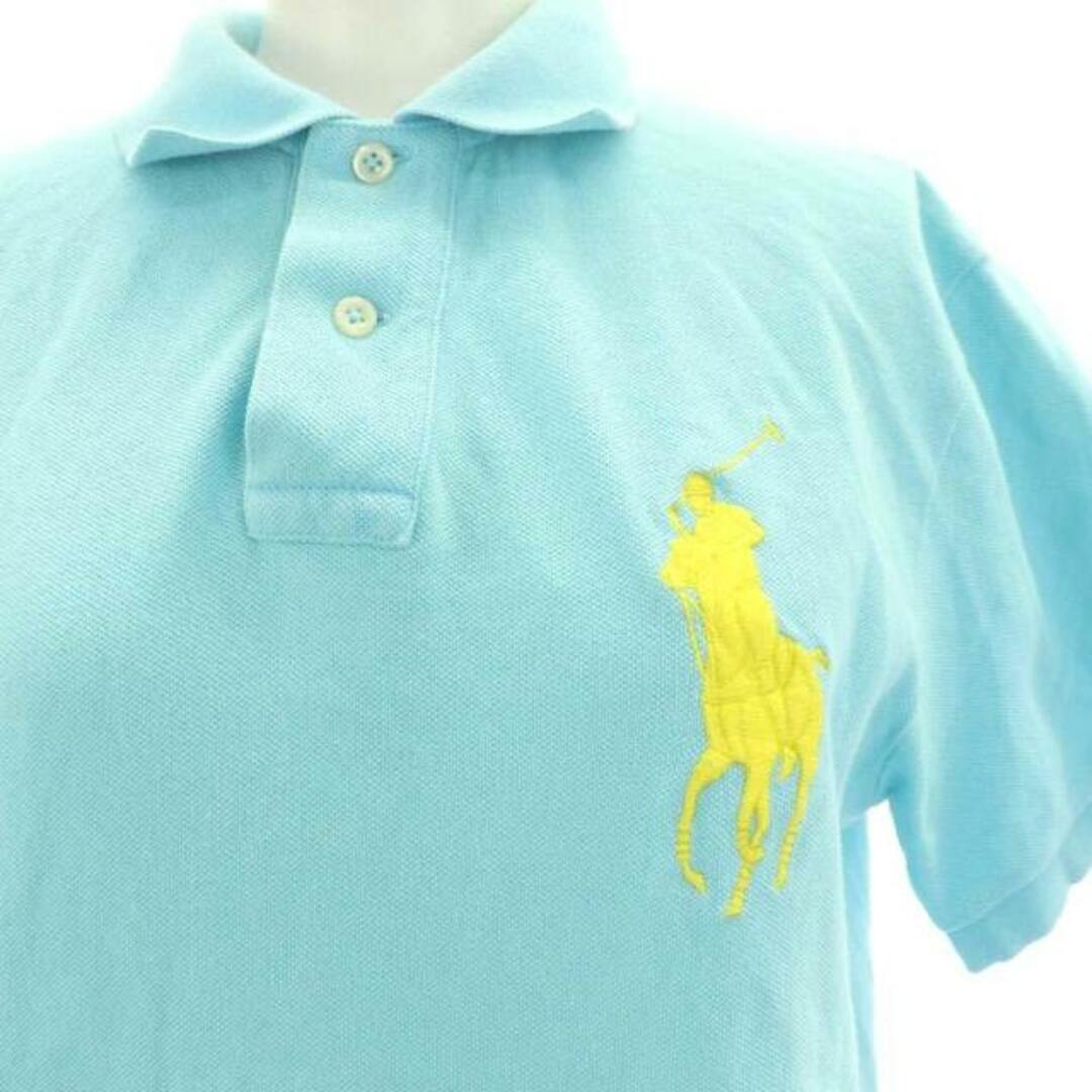 POLO RALPH LAUREN(ポロラルフローレン)のポロ バイ ラルフローレン ロゴ刺繍ポロシャツ 半袖 M 水色 黄色 レディースのレディース その他(その他)の商品写真