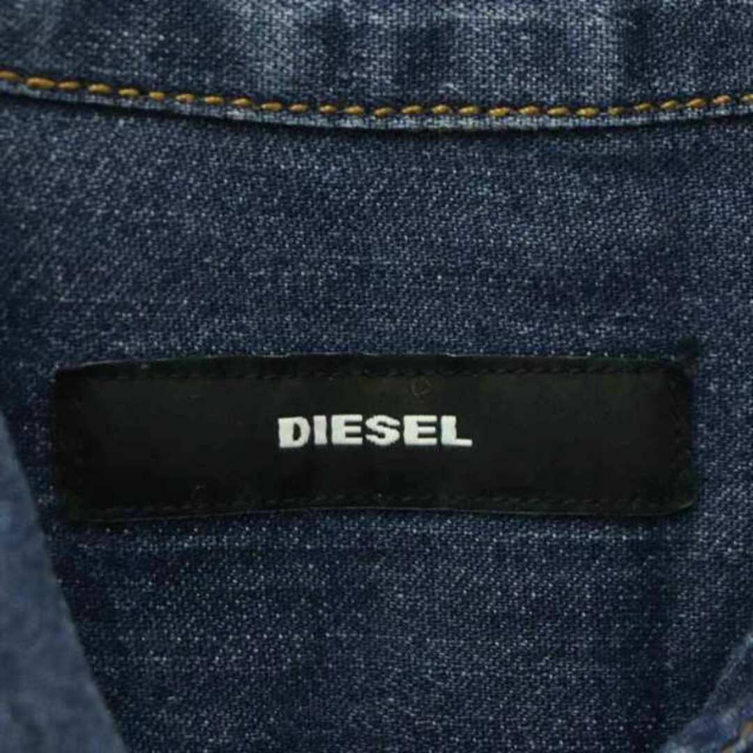 DIESEL(ディーゼル)のディーゼル デニム シャツワンピース 長袖 ロング 前開き コットン M 紺 レディースのワンピース(ロングワンピース/マキシワンピース)の商品写真