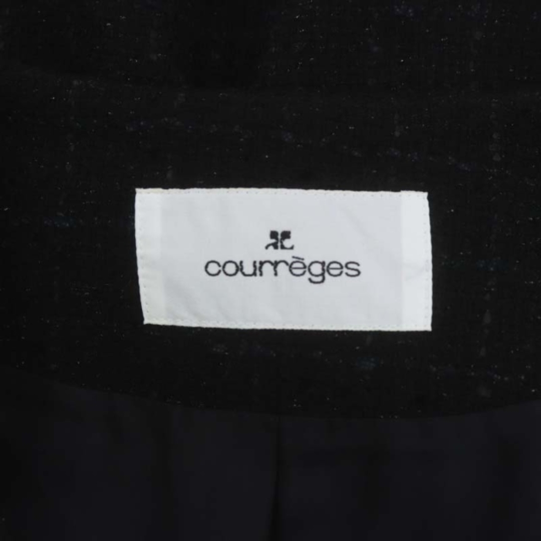 Courreges(クレージュ)のcourreges ノーカラージャケット ツイード ラメ 38 M 黒 レディースのジャケット/アウター(その他)の商品写真