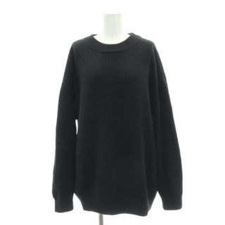 マウジー(moussy)のマウジー OVERSIZED KNIT TUNIC ニット セーター 長袖 黒(ニット/セーター)