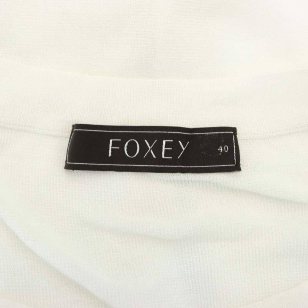 FOXEY(フォクシー)のフォクシー シアーカーディガン ニット 七分袖 羽織 シースルー 40 M 白 レディースのトップス(カーディガン)の商品写真