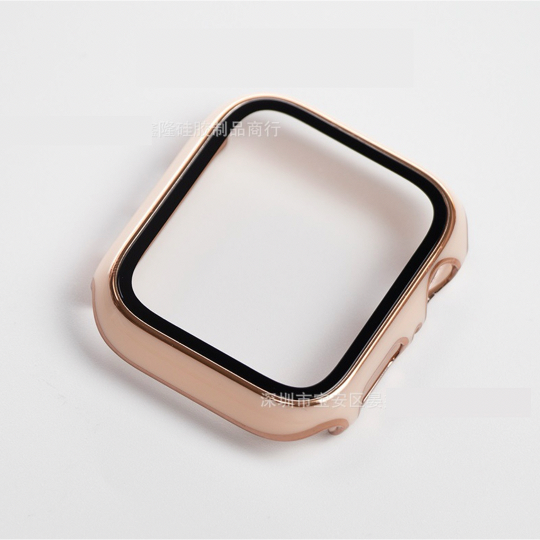 Apple Watch文字盤ケースカバー　ピンク＋ゴールド　プラスチック　高級感 スマホ/家電/カメラのスマホアクセサリー(モバイルケース/カバー)の商品写真