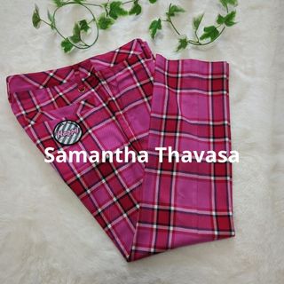 サマンサタバサ(Samantha Thavasa)の【美品】サマンサタバサ　レディースゴルフパンツ　アンクル丈　チェック柄　春夏 M(ウエア)