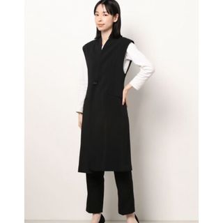 アメリヴィンテージ(Ameri VINTAGE)のWAVE COLLAR ANGULAR VEST  ロングベスト　アメリ(ベスト/ジレ)