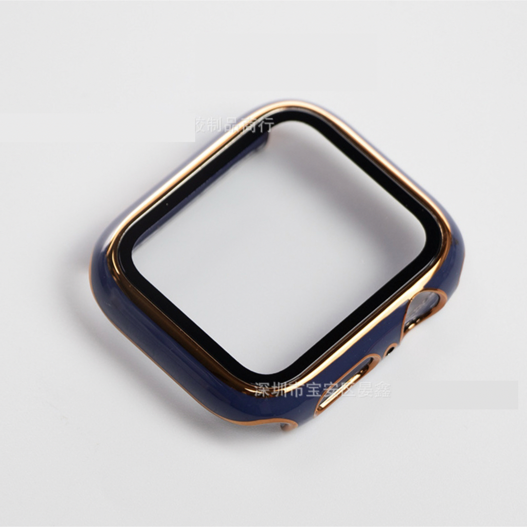 Apple Watch文字盤ケースカバー　ネイビー＋ゴールド　高級感　シンプル スマホ/家電/カメラのスマホアクセサリー(モバイルケース/カバー)の商品写真