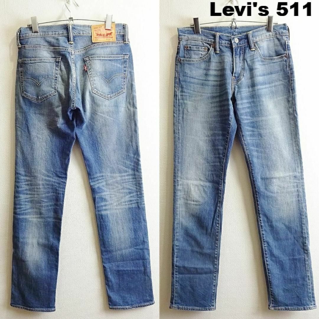 Levi's(リーバイス)のリーバイス　511　W75cm　スリムデニム　強ストレッチ　鬼ヒゲ　淡青 メンズのパンツ(デニム/ジーンズ)の商品写真