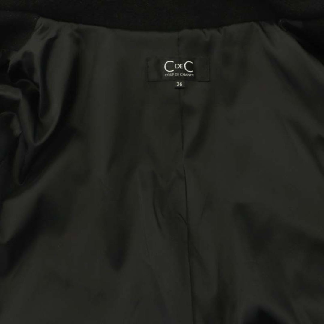 COUP DE CHANCE(クードシャンス)のクードシャンス フード ショートコート アウター ウール混 36 黒 ブラック レディースのジャケット/アウター(その他)の商品写真