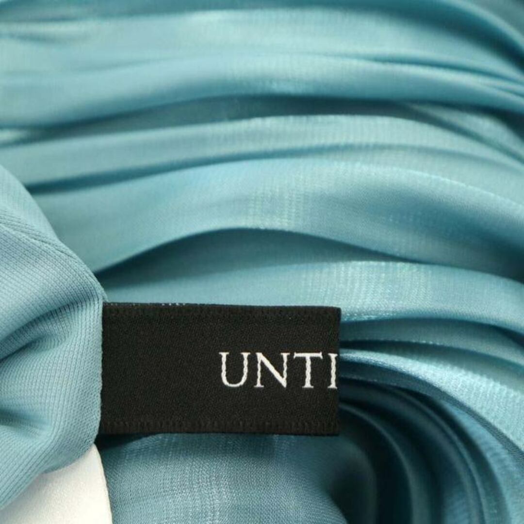 UNTITLED(アンタイトル)のアンタイトル ランダムプリーツギャザースカート ロング フレア 0 水色 レディースのスカート(ロングスカート)の商品写真
