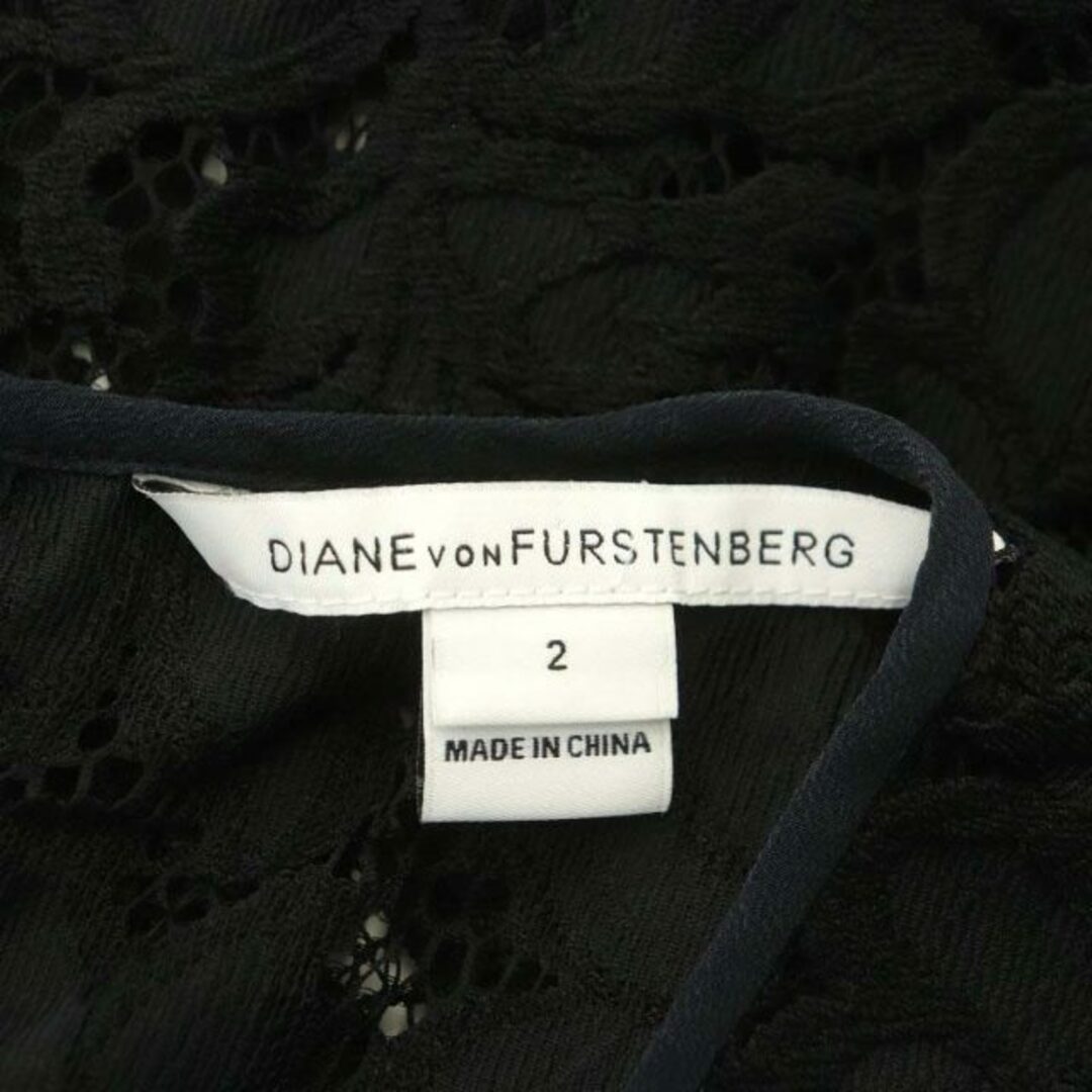 DIANE von FURSTENBERG(ダイアンフォンファステンバーグ)のダイアンフォンファステンバーグ レースノースリーブトップス カットソー 2 黒 レディースのトップス(カットソー(半袖/袖なし))の商品写真