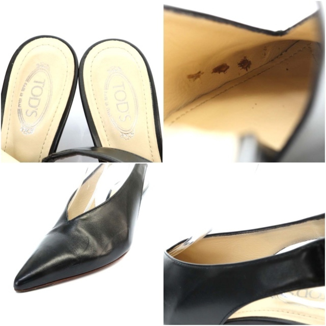 TOD'S(トッズ)のトッズ LEATHER SLINGBACK PUMPS スリングバック 34 黒 レディースの靴/シューズ(ハイヒール/パンプス)の商品写真