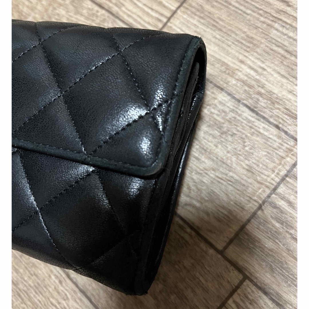 CHANEL(シャネル)のシャネル ラムスキン ココマーク ブラック シルバー金具  長財布 レディースのファッション小物(財布)の商品写真