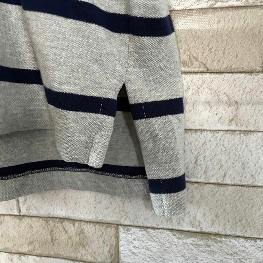 POLO RALPH LAUREN(ポロラルフローレン)のラルフローレン ポロシャツ 半袖 ボーダー ポニー刺繍 灰 紺 XL メンズのトップス(ポロシャツ)の商品写真