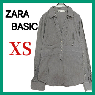 ザラ(ZARA)のZARA BASIC ザラ ストライプシャツ ブラウス リボン 可愛い 春秋(シャツ/ブラウス(長袖/七分))
