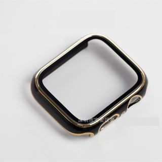 Apple Watch文字盤ケースカバー　ブラック＋ゴールド　高級感　シンプル(モバイルケース/カバー)