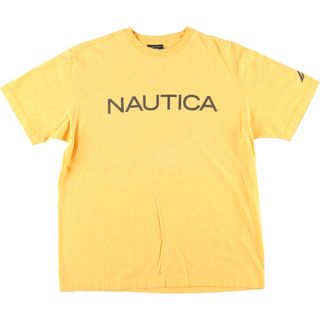 ノーティカ(NAUTICA)の古着 ノーティカ NAUTICA 両面プリント 半袖 ロゴTシャツ カナダ製 メンズM  /eaa424969(Tシャツ/カットソー(半袖/袖なし))