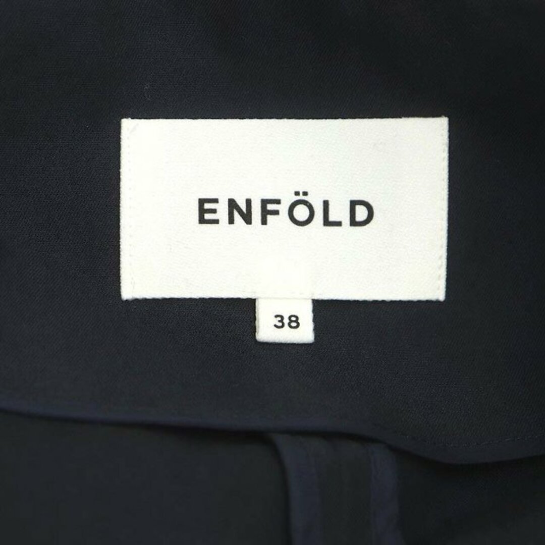 ENFOLD(エンフォルド)のエンフォルド ショートトレンチコート スプリングコート ベルト付き 38 紺 レディースのジャケット/アウター(トレンチコート)の商品写真