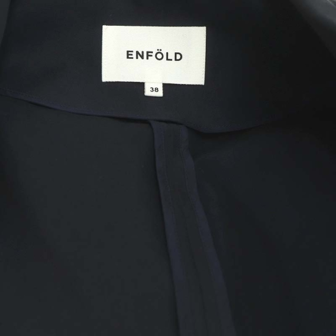 ENFOLD(エンフォルド)のエンフォルド ショートトレンチコート スプリングコート ベルト付き 38 紺 レディースのジャケット/アウター(トレンチコート)の商品写真