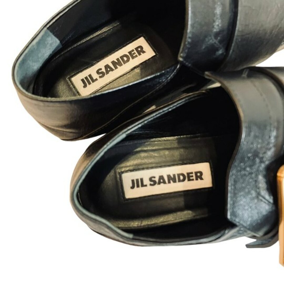 Jil Sander(ジルサンダー)のジルサンダー パンプス レザー 金具 ポインテッドトゥ 23㎝ 黒 IBO49 レディースの靴/シューズ(ローファー/革靴)の商品写真