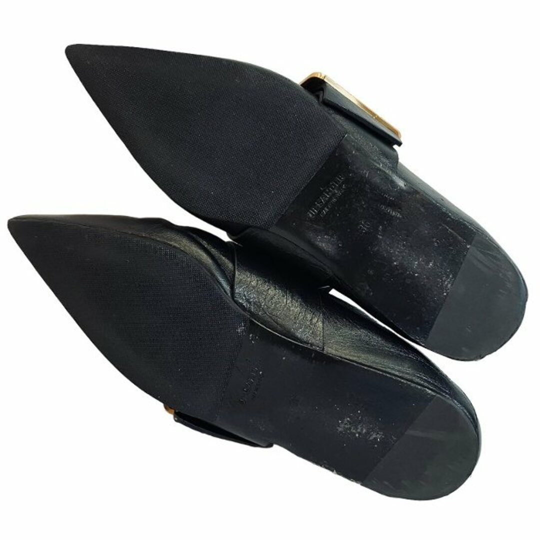 Jil Sander(ジルサンダー)のジルサンダー パンプス レザー 金具 ポインテッドトゥ 23㎝ 黒 IBO49 レディースの靴/シューズ(ローファー/革靴)の商品写真
