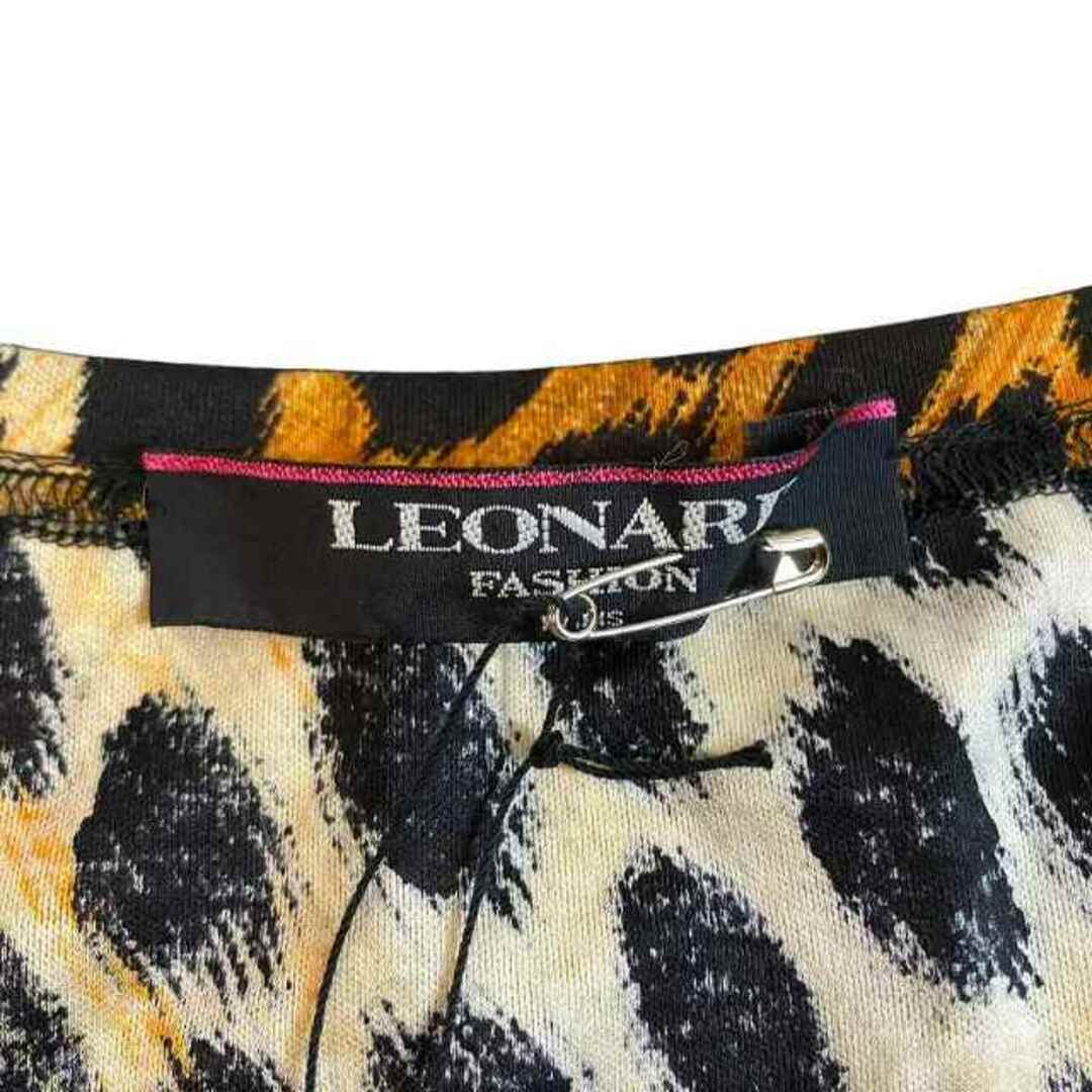 LEONARD(レオナール)のレオナールFashion 90Sタグ付 半袖カットソー ヒョウ柄 M IBO49 レディースのトップス(カットソー(半袖/袖なし))の商品写真