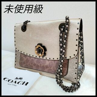 コーチ(COACH)のCOACH コーチ ショルダーバック パーカー ティーローズ レザー パイソン(ショルダーバッグ)