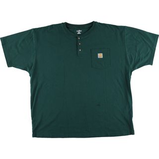 カーハート(carhartt)の古着 カーハート Carhartt ヘンリーネック 半袖 ワンポイントロゴポケットTシャツ メンズXXL  /eaa424975(Tシャツ/カットソー(半袖/袖なし))